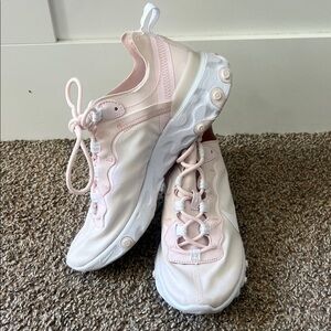Nike Pink and White Athletic Sneakers; Size women’s 8.5
